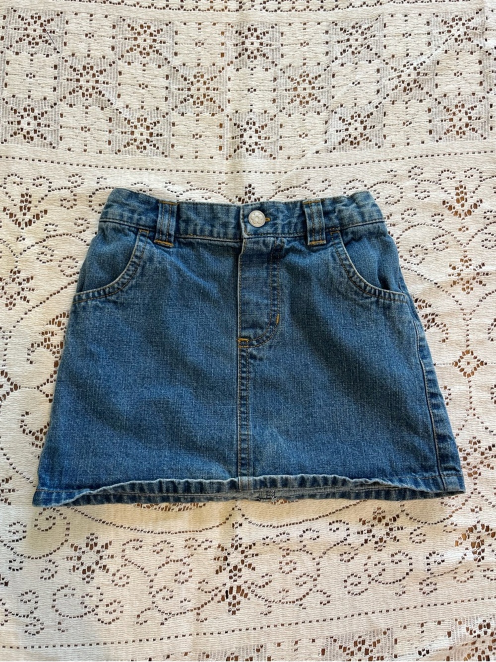 Toddler girls size 4T wonder kids medium wash denim skirt jean skirt